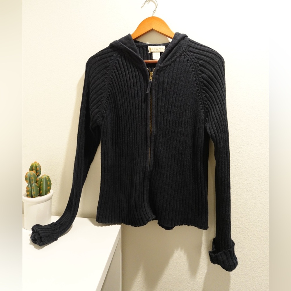 Merona Black Ribbed Women's Cardigan